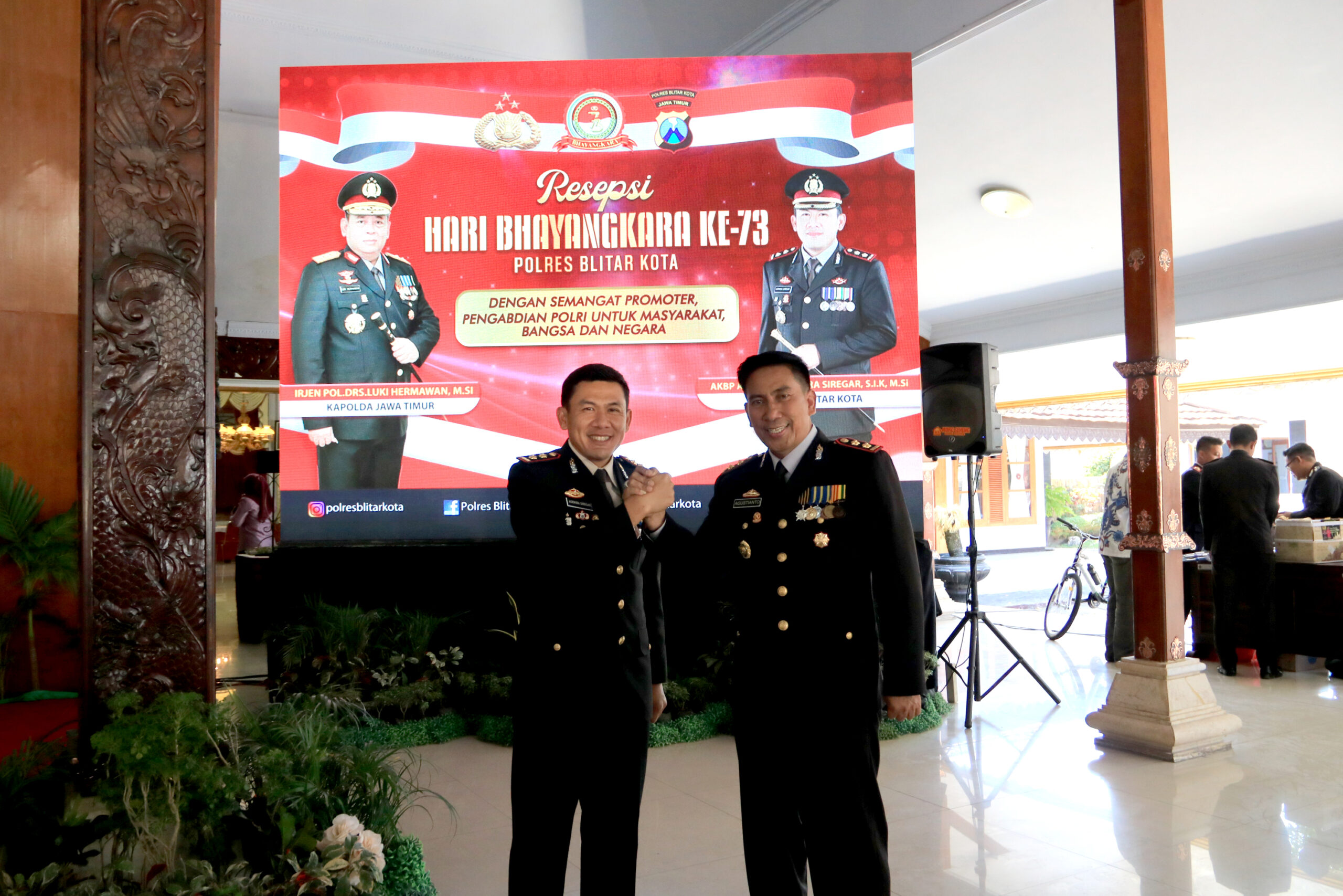 RESEPSI HUT BHAYANGKARA KE-73, BNNK BLITAR PERERAT SINERGITAS DENGAN POLRES BLITAR KOTA RESEPSI HUT BHAYANGKARA KE-73, BNNK BLITAR PERERAT SINERGITAS DENGAN POLRES BLITAR KOTA