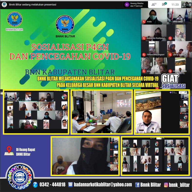 Sosialisasi P4GN dan Pencegahan Covid-19 Bagi Keluarga Besar BNNK Blitar
