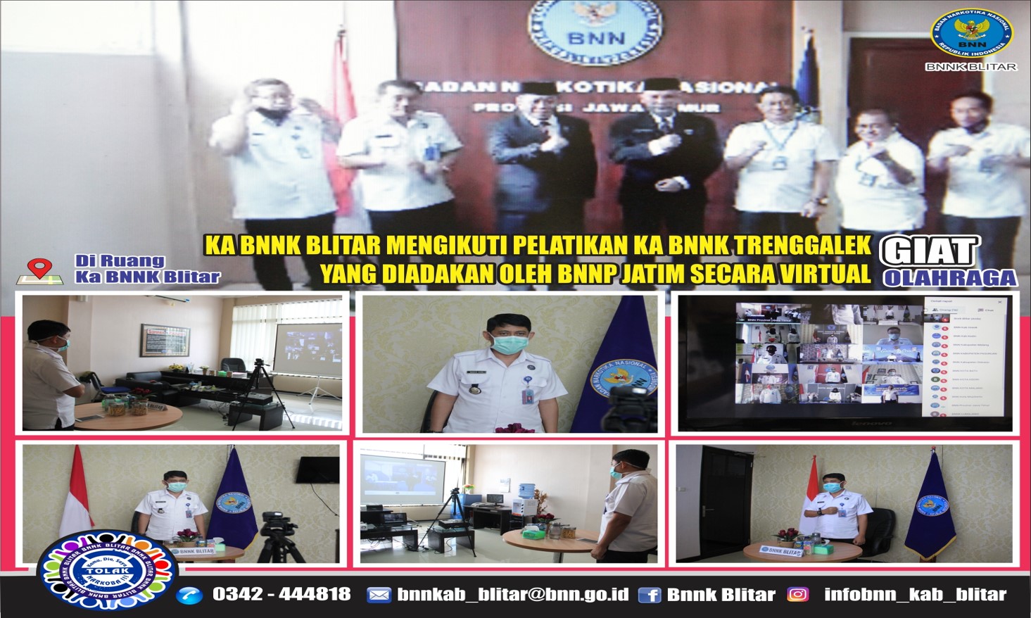 Pelantikan Kepala BNN Kabupaten Trenggalek secara Virtual